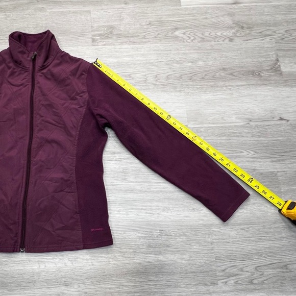 Columbia Women Fleece Jacket Full Zip Size M Quilted Panel Purple - Picture 11 of 16